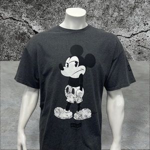 Neff X Disney Mickey Mouse Grey Graphic Cotton-Polyester Adult T-Shirt XL NWOT